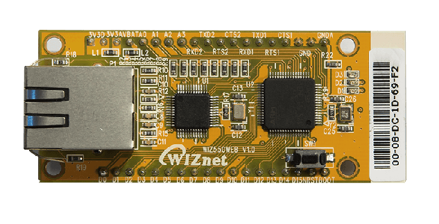 Image showing the top of the WIZnet WIZ550web module 